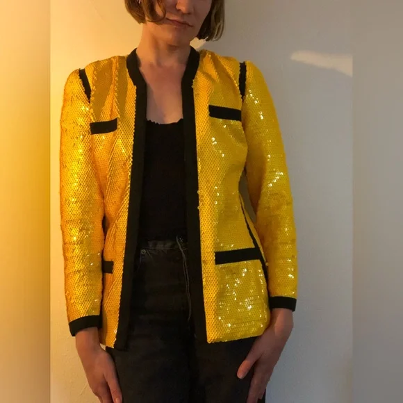 CHANEL | Jackets & Coats | Vintage 9s Chanel Scuba Sequin